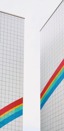 [2436x1125]建筑 涂鸦 色彩 彩虹 苹果手机壁纸图片