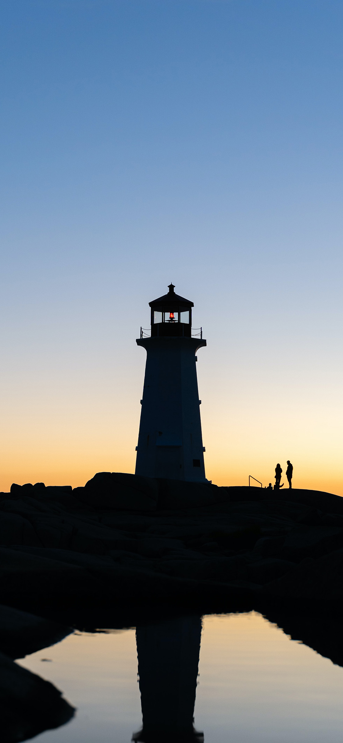 [2436×1125]建筑 灯塔 傍晚 风景 苹果手机壁纸图片