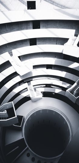 [2436x1125]建筑 现代 圆 线条 苹果手机壁纸图片