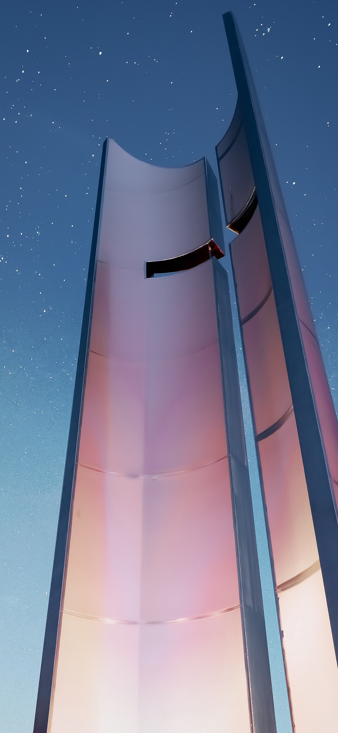 [2436×1125]建筑 现代 高楼大厦 蓝色 苹果手机壁纸图片