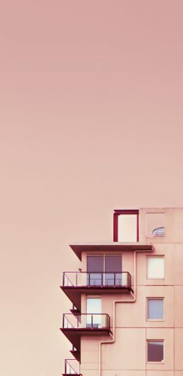 [2436x1125]建筑 粉 天空 大楼 苹果手机壁纸图片