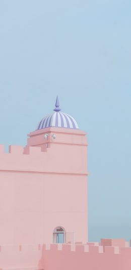 [2436x1125]建筑 粉色 城堡 纪念碑谷 苹果手机壁纸图片