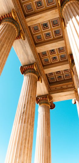 [2436x1125]建筑 罗马柱 雅典 柱子 架构 苹果手机壁纸图片