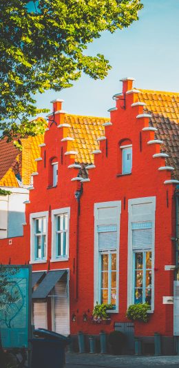 [2436x1125]建筑 色彩 街道 房屋 苹果手机壁纸图片