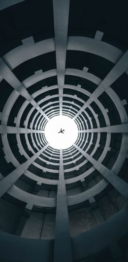 [2436x1125]建筑 螺旋 出口 飞机 苹果手机壁纸图片