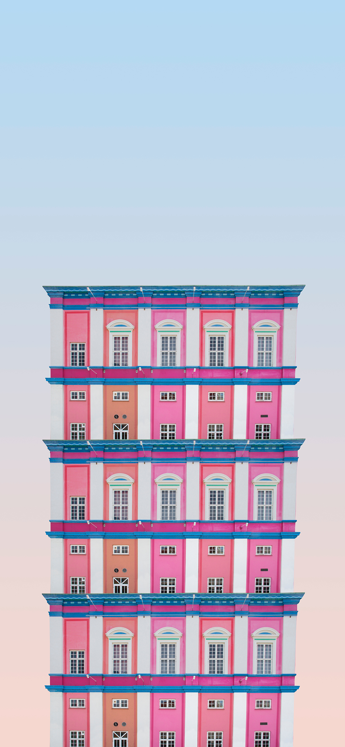 [2436×1125]建筑 设计 楼房 粉色 苹果手机壁纸图片
