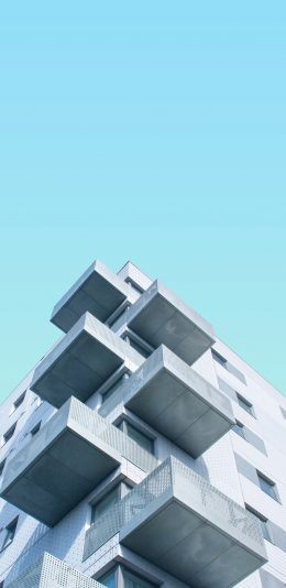 [2436x1125]建筑 设计 高楼 天空 蔚蓝 苹果手机壁纸图片