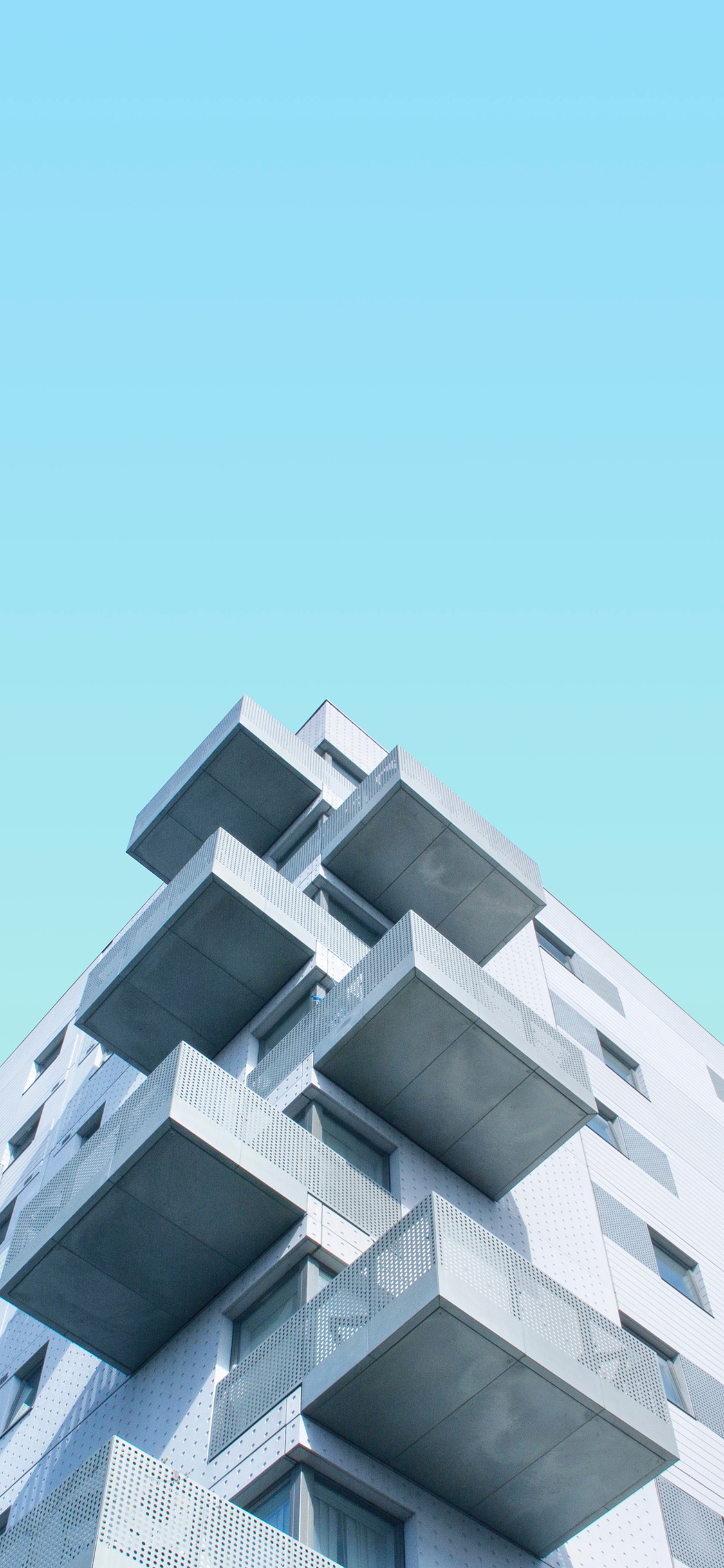 [2436×1125]建筑 设计 高楼 天空 蔚蓝 苹果手机壁纸图片