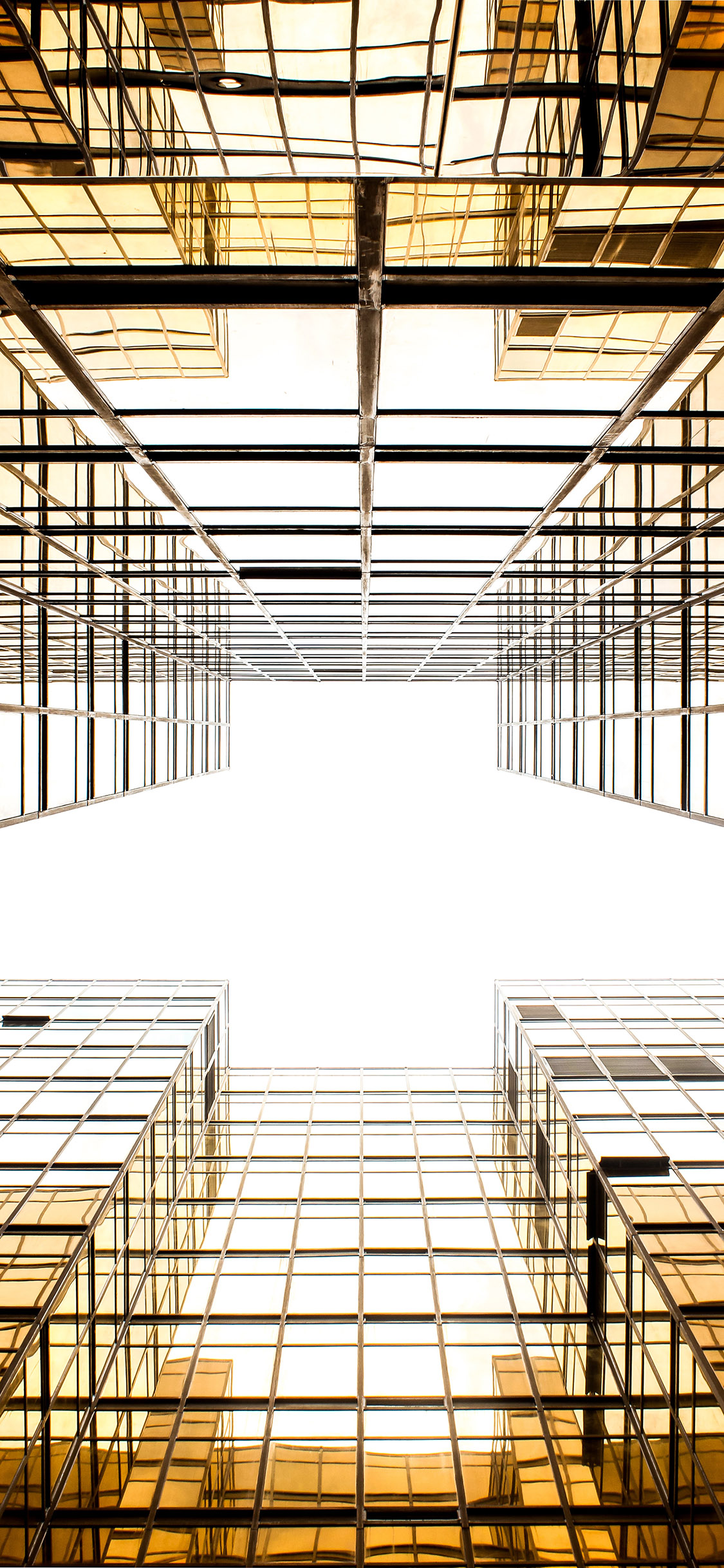 [2436×1125]建筑 设计 高楼大厦 金色 苹果手机壁纸图片