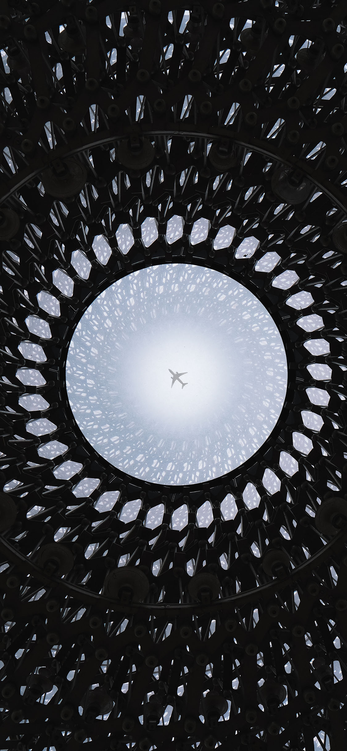 [2436×1125]建筑 飞机 设计 镂空 苹果手机壁纸图片