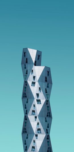 [2436x1125]建筑 高楼  几何 多面体 苹果手机壁纸图片