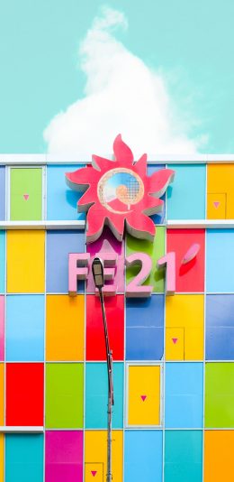 [2436x1125]建筑 高楼 色彩 标志 苹果手机壁纸图片