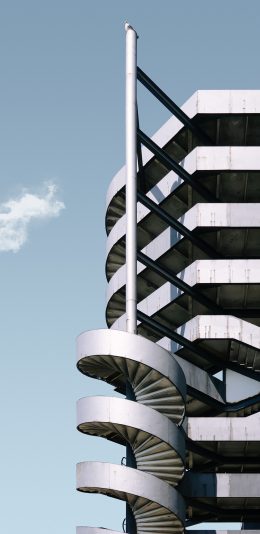 [2436x1125]建筑 高楼 螺旋楼梯 苹果手机壁纸图片