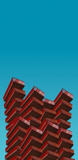 [2436x1125]建筑 高楼 设计 红色