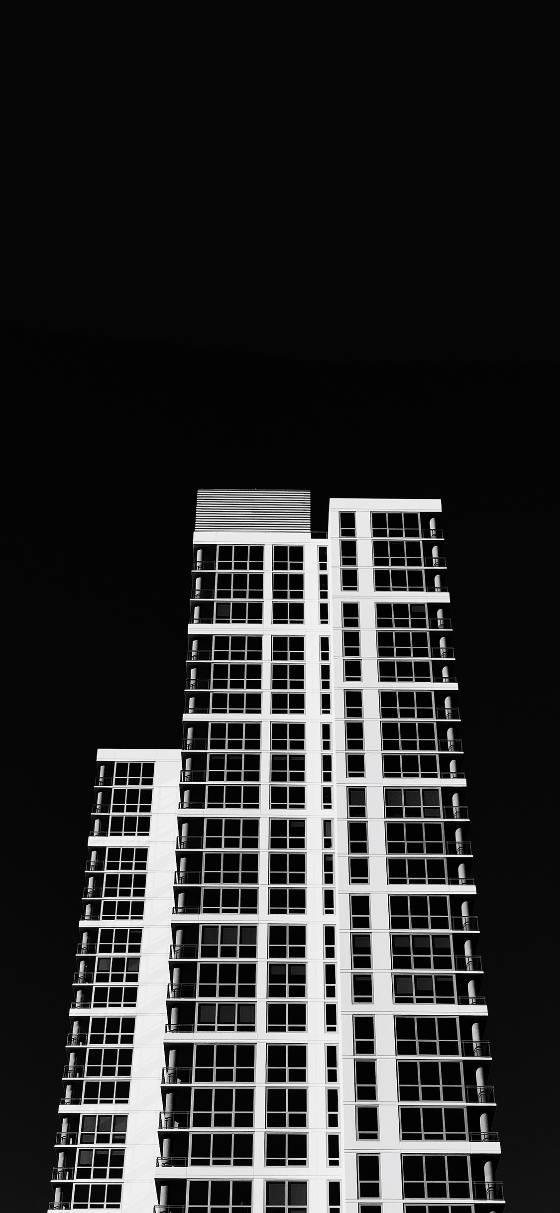 [2436×1125]建筑 高楼 黑白 苹果手机壁纸图片
