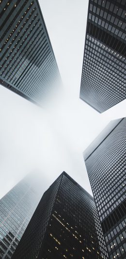 [2436x1125]建筑 高楼大厦 仰视 写字楼 苹果手机壁纸图片