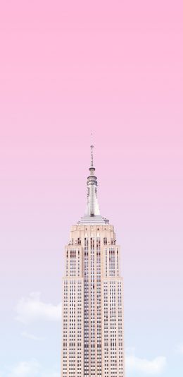 [2436x1125]建筑 高楼大厦 天空 渐变 苹果手机壁纸图片