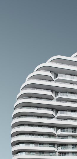 [2436x1125]建筑 高楼大厦 楼层 白色 苹果手机壁纸图片