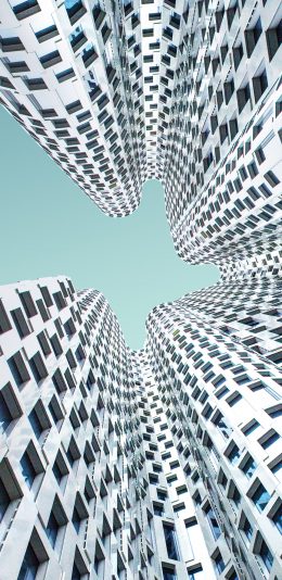 [2436x1125]建筑 黑白 简约 创意 设计 环绕 苹果手机壁纸图片