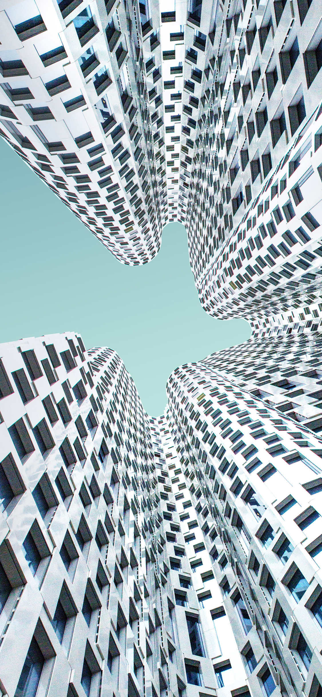 [2436×1125]建筑 黑白 简约 创意 设计 环绕 苹果手机壁纸图片