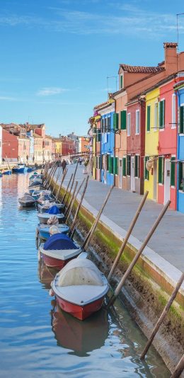 [2436x1125]异国风情 威尼斯 水城 船只 苹果手机壁纸图片