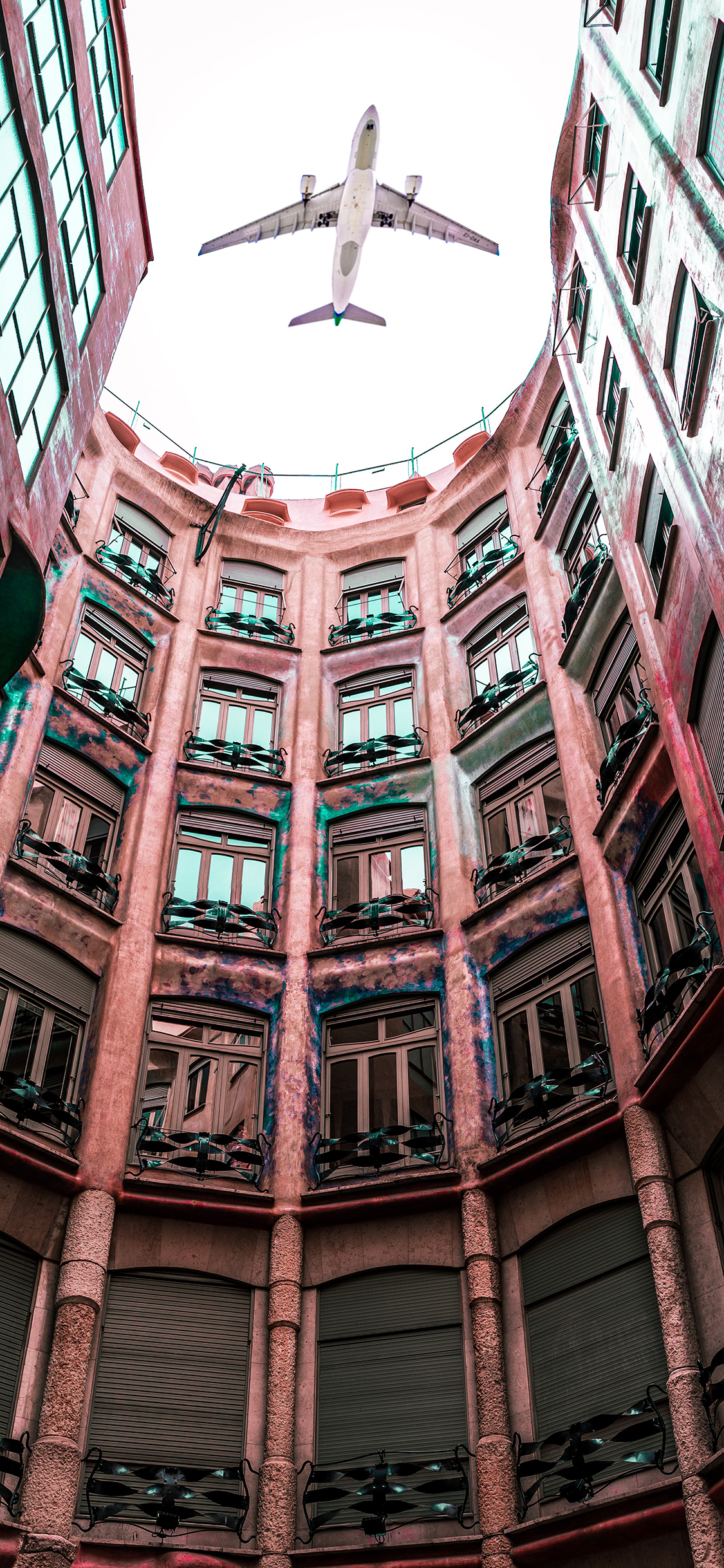 [2436×1125]异域风情 建筑 飞机 苹果手机壁纸图片