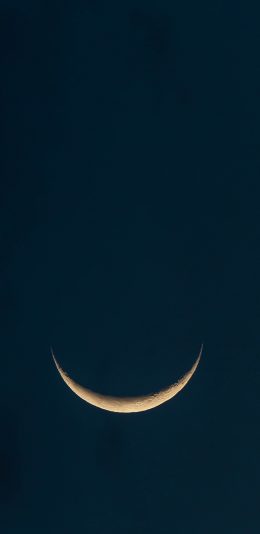 [2436x1125]弯月 月球 月亮 夜晚 苹果手机壁纸图片