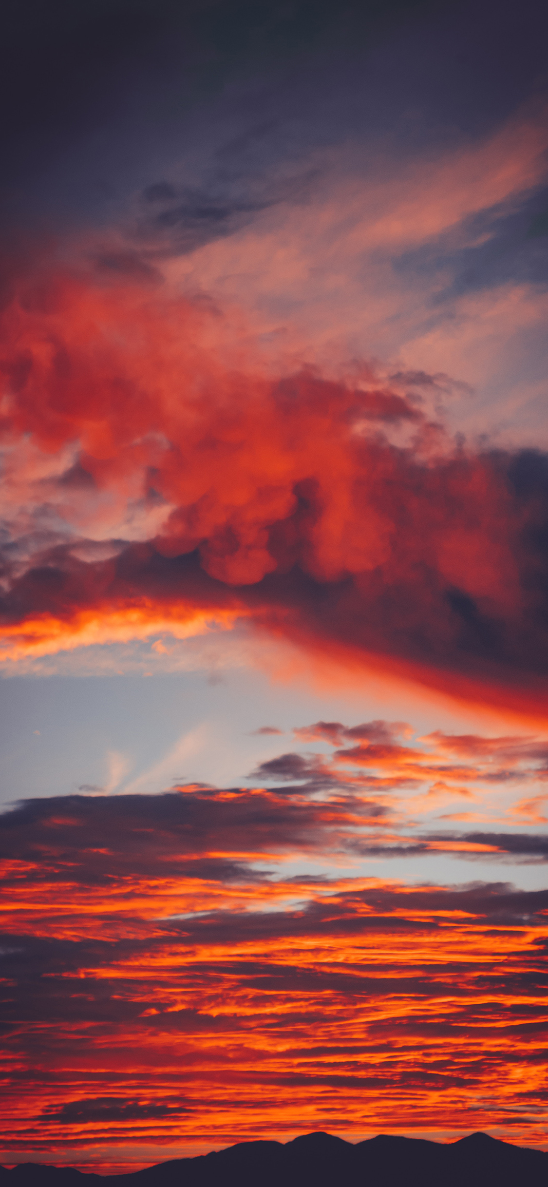 [2436×1125]彩霞 火烧云 云彩 夕阳 苹果手机壁纸图片