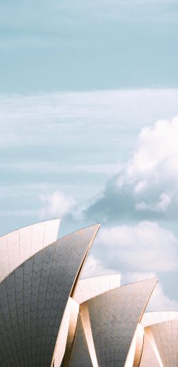 [2436x1125]悉尼歌剧院 澳洲 建筑 现代 天空 蓝天白云 苹果手机壁纸图片