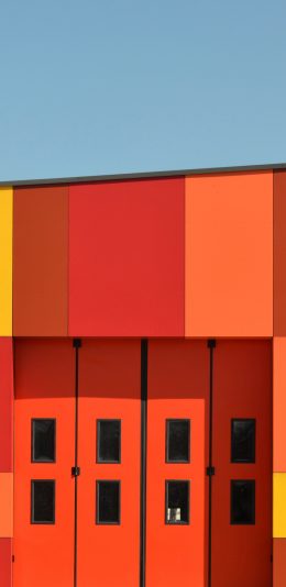 [2436x1125]房子 建筑 色彩 几何 现代 苹果手机壁纸图片