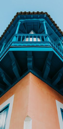 [2436x1125]房屋 建筑 一角 设计 色彩 苹果手机壁纸图片