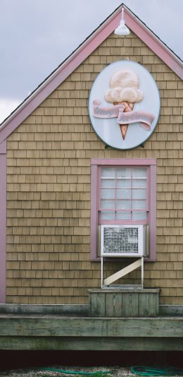 [2436x1125]房屋 建筑 冰淇淋 创意 苹果手机壁纸图片