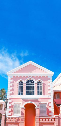 [2436x1125]房屋 建筑 城堡 粉色 苹果手机壁纸图片