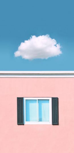 [2436x1125]房屋 建筑 窗户 云朵 苹果手机壁纸图片
