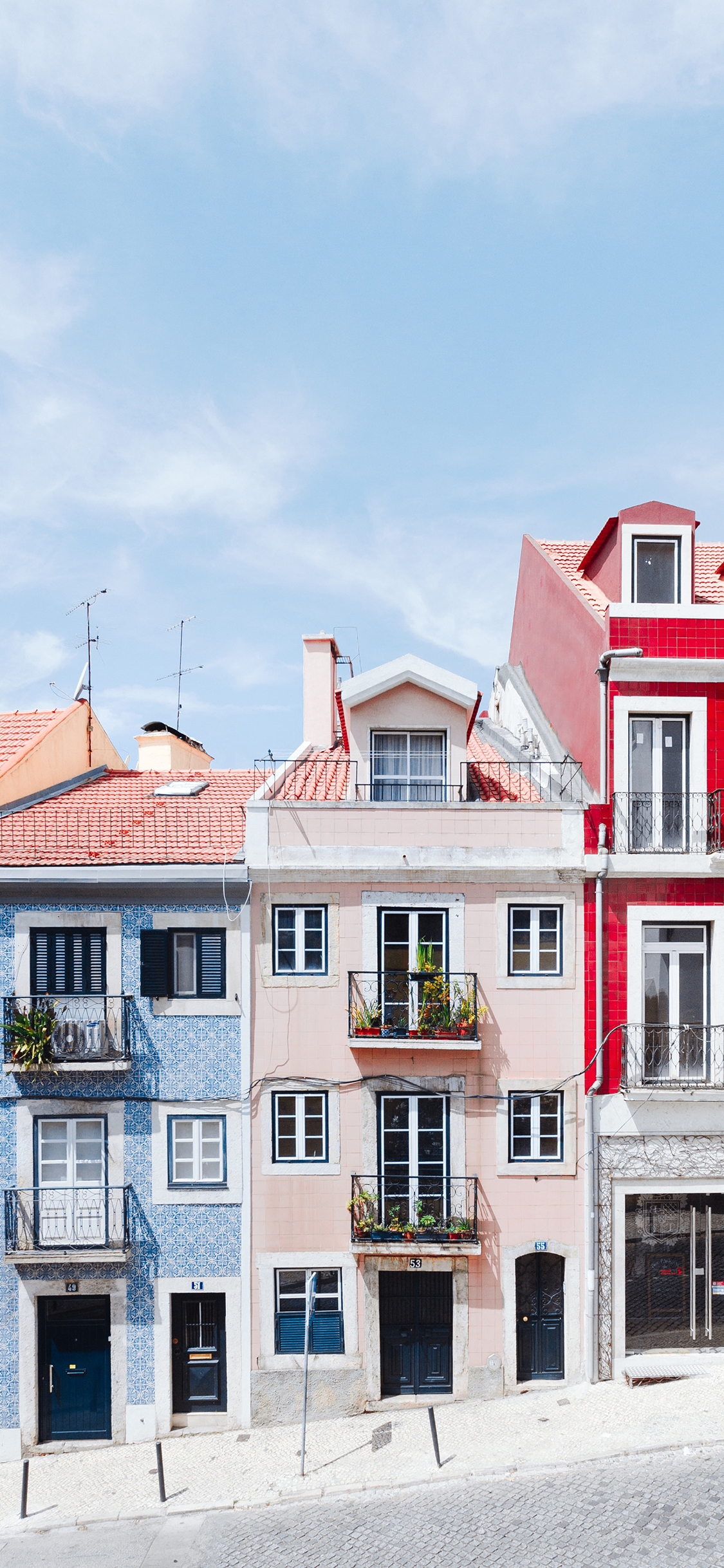 [2436×1125]房屋 建筑 色彩 楼房 苹果手机壁纸图片