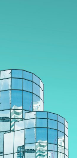 [2436x1125]房屋 建筑 设计 反光玻璃 苹果手机壁纸图片