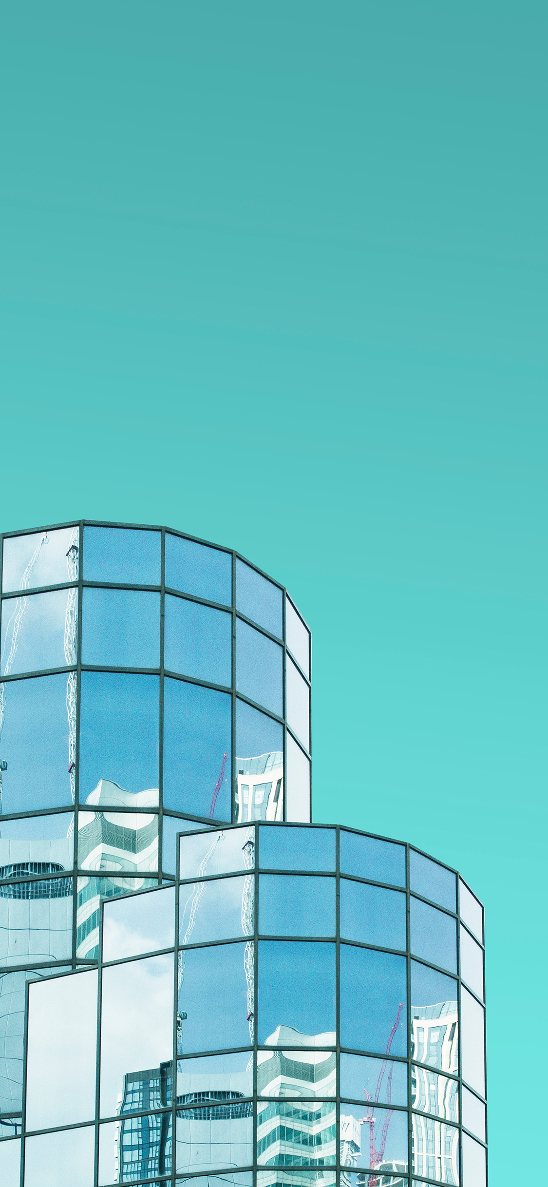 [2436×1125]房屋 建筑 设计 反光玻璃 苹果手机壁纸图片