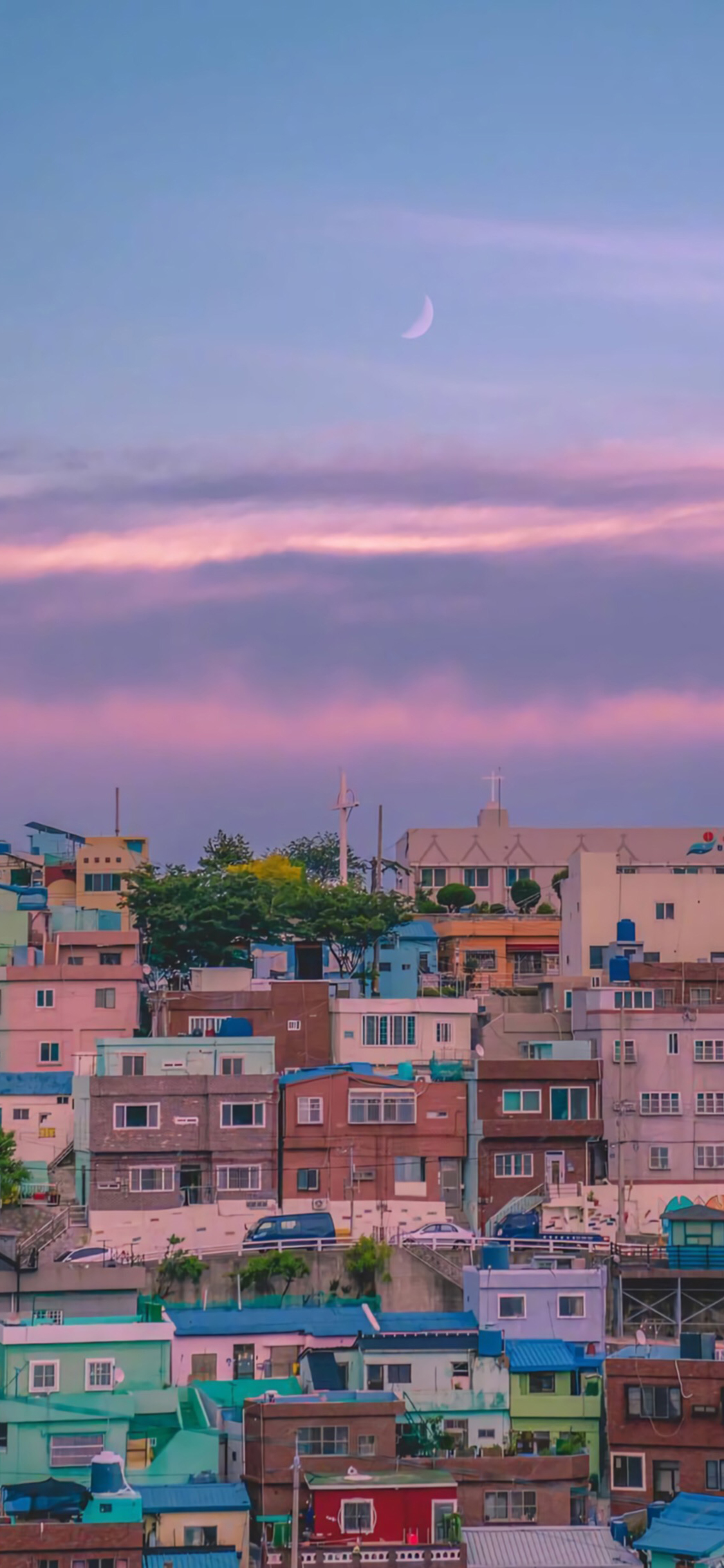 [2436×1125]房屋 房子 建筑 城市 小镇 苹果手机壁纸图片