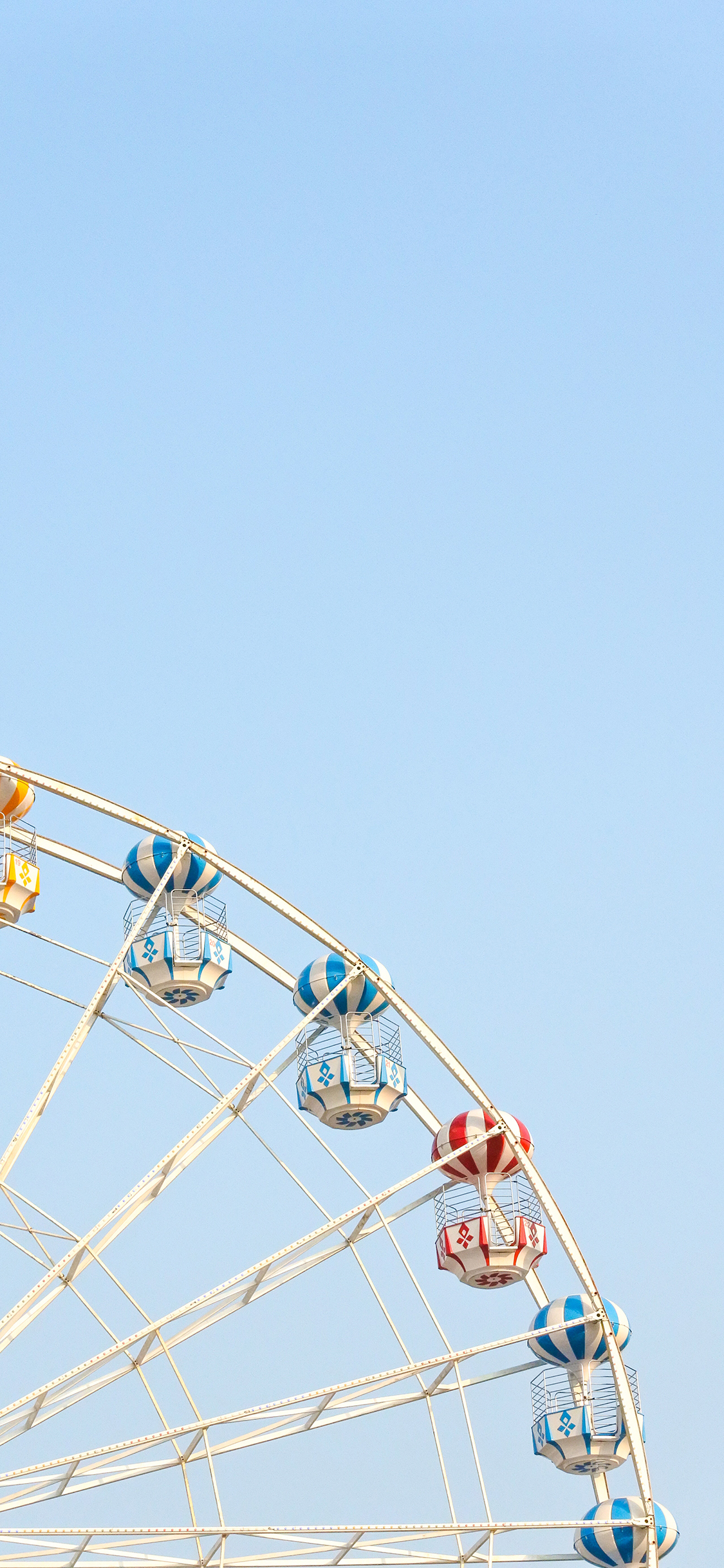 [2436×1125]摩天轮 天空 色彩 游乐场 苹果手机壁纸图片