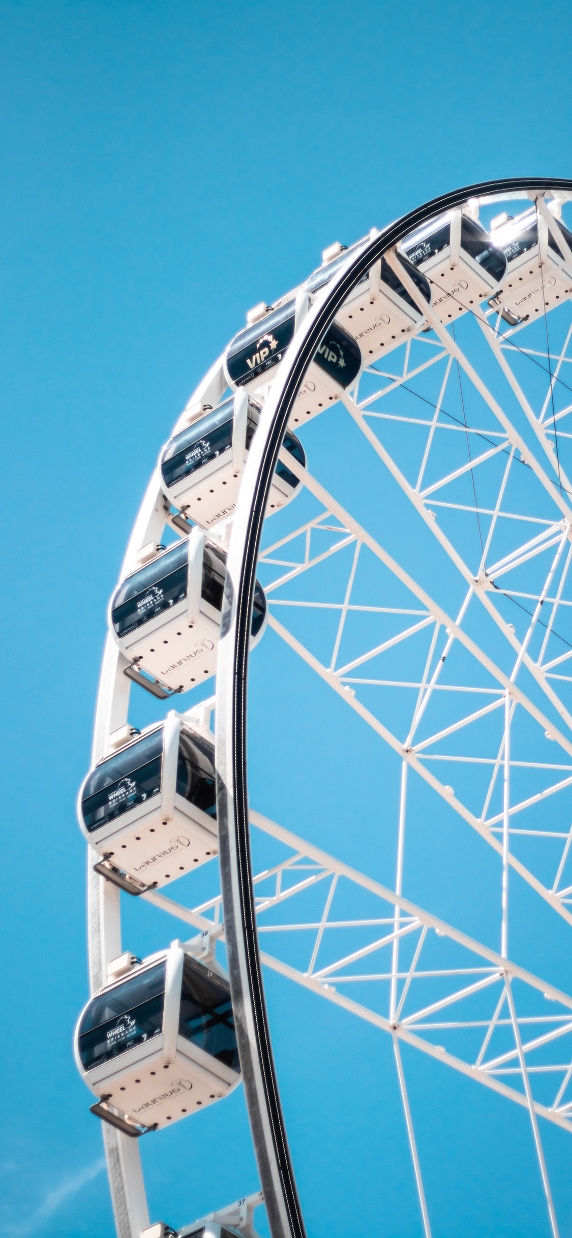 [2436×1125]摩天轮 天空 蔚蓝 娱乐 苹果手机壁纸图片
