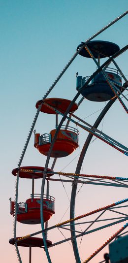[2436x1125]摩天轮 娱乐 游乐场 天空 渐变 苹果手机壁纸图片