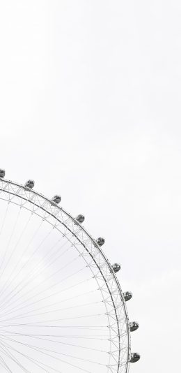 [2436x1125]摩天轮 娱乐设施 圆形 白色 天空 苹果手机壁纸图片