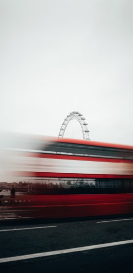 [2436x1125]摩天轮 汽车 行驶 速度 苹果手机壁纸图片