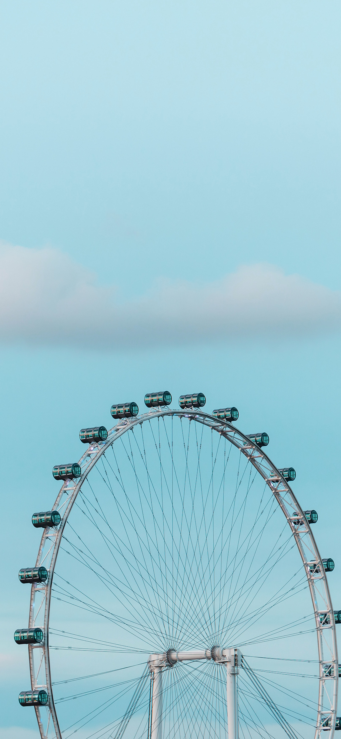 [2436×1125]摩天轮 游乐场 娱乐设施 天空 苹果手机壁纸图片