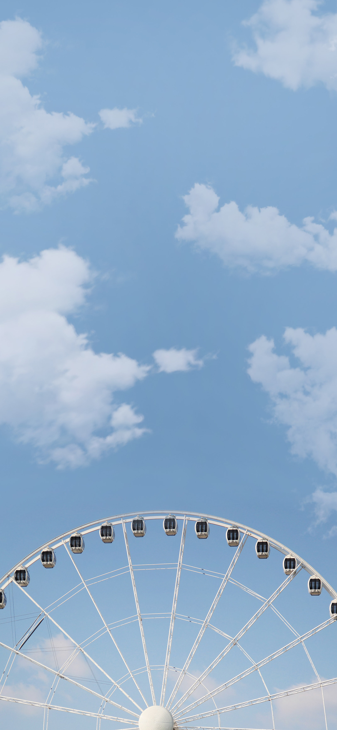 [2436×1125]摩天轮 游乐场 蓝天白云 苹果手机壁纸图片
