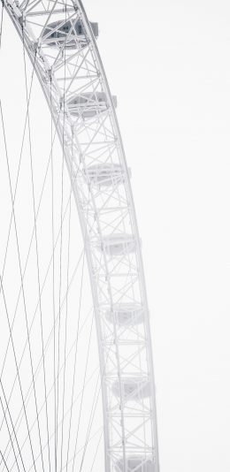 [2436x1125]摩天轮 灰白 游乐场 苹果手机壁纸图片