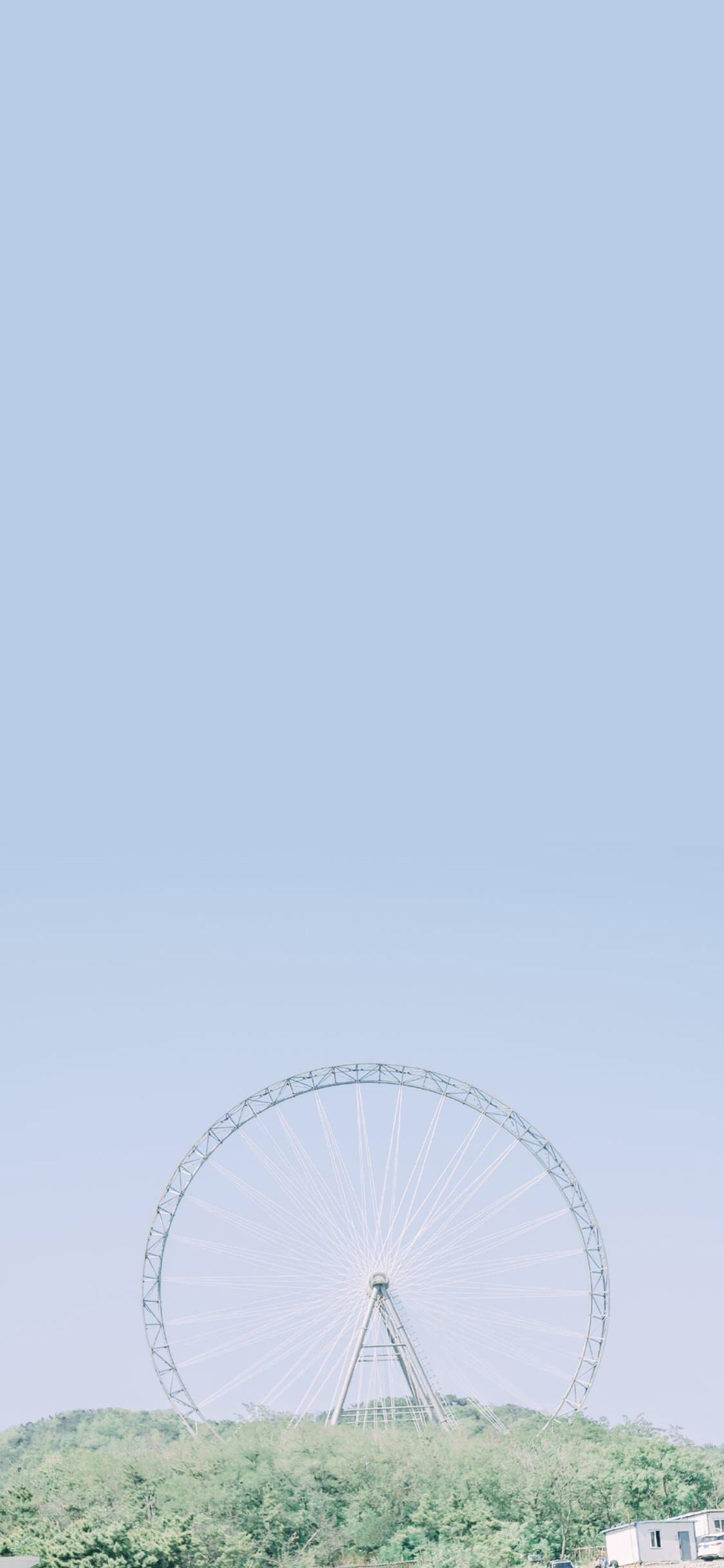 [2436×1125]摩天轮 郊外 游乐 设施 苹果手机壁纸图片