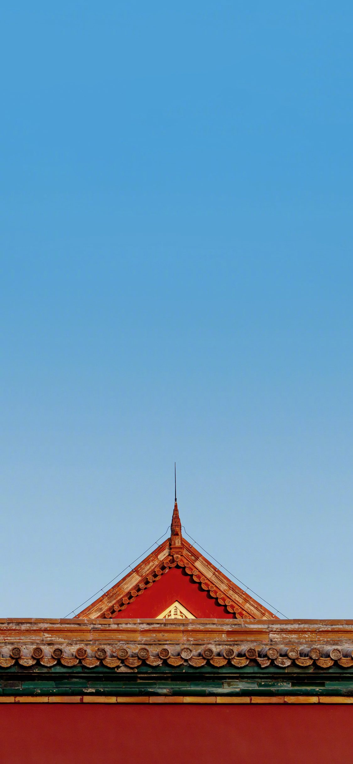 [2436×1125]故宫 瓦片 建筑 屋顶 屋檐 苹果手机壁纸图片