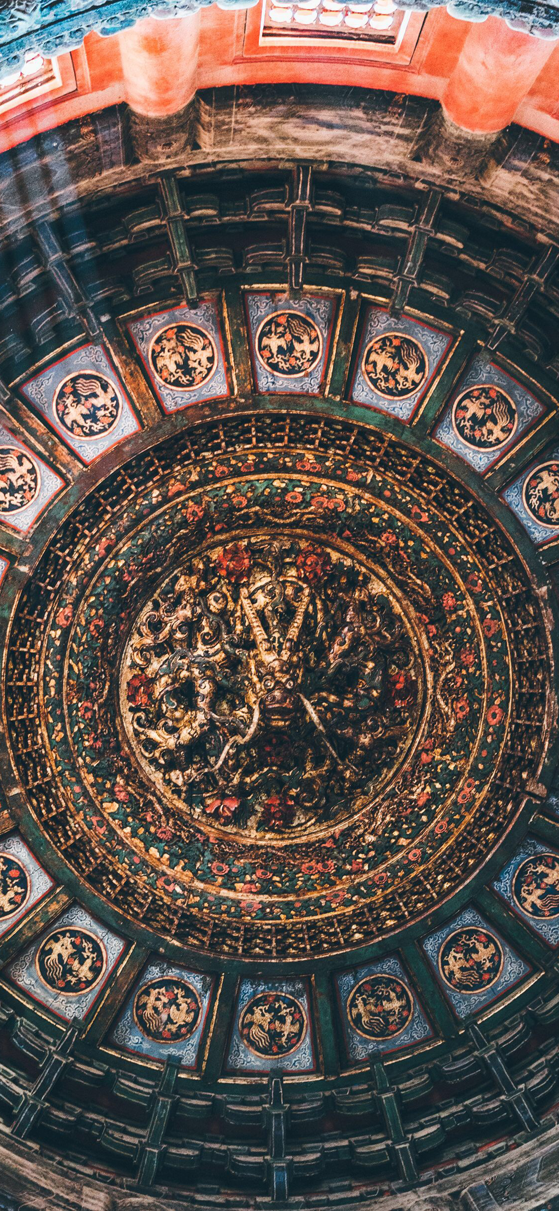 [2436×1125]故宫 龙 雕塑 立体 建筑 苹果手机壁纸图片