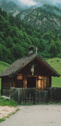 [2436x1125]教堂 房屋 户外 景观 乡村 风景 苹果手机壁纸图片